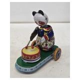 Tin Key Wind-Up Drumming Panda Toy