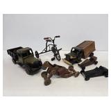 Primitive Wooden Toys and Metal Tricycle
