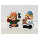 2 Ceramic Clown Coin Banks