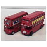 2 Die Cast Double Decker Bus Toys