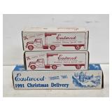 3 NIB Die Cast Christmas Delivery Trucks
