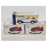 3 NIB Die Cast Santa Roadster Cars
