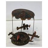 Early Tin Wind-Up Airplane Carousel Toy