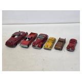 6 Early Tootsietoy Car Toys