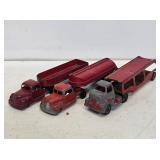 3 Early Tootsietoy Semi Truck Toys