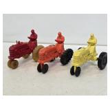 3 Barr Rubber Products Plastic Toy Tractors