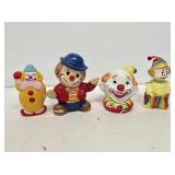 4 Ceramic Clown Coin Banks