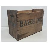 1920's Havoline Motor Oil Wooden Crate