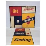 (2) 1970's Sterling Beer Cardboard Signs