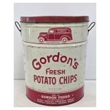Large Gordon's Potato Chips Advertising Tin
