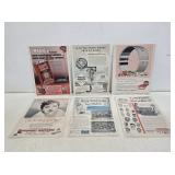 (6) 1950's Gas & Oil Paper Advertisements