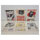 (6) 1950's Gas & Oil Paper Advertisements