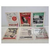 (6) 1950's Gas & Oil Paper Advertisements
