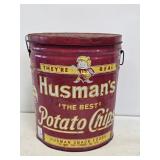 Husman's Potato Chips Metal Advertising Can