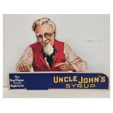NOS 1920's Uncle John's Syrup Cardstock Display