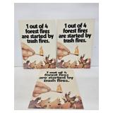 (3) 1980's Forest Fire Cardstock Posters