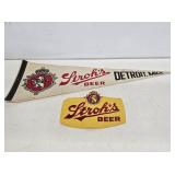 Stroh's Beer Pennant & Sew-On Patch