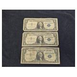 (3) 1957 $1 Silver Certificate Reserve Notes
