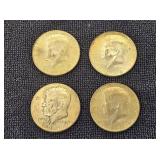 (4) 1969 Kennedy 40% Silver 1/2 Dollars