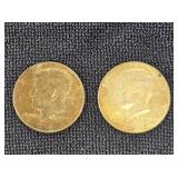 (2) 1964 Kennedy Silver 1/2 Dollars