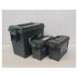 3 Plastic Ammo Boxes