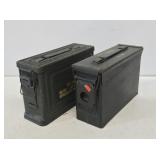 2 Metal Military Ammo Boxes