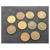 10 Indian Head Pennies