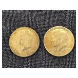 (2) 1964 Kennedy Silver 1/2 Dollars