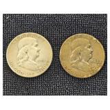 1951 & 1952 Franklin Silver 1/2 Dollars