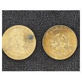 (2) 1958 Franklin Silver 1/2 Dollars