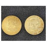 (2) 1962 Franklin Silver 1/2 Dollars
