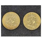(2) 1963 Franklin Silver 1/2 Dollars