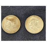(2) 1963 Franklin Silver 1/2 Dollars