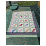 Hand-Stitched Sun Bonnet Sue Quilt