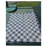 Hand-Stitched Blue and White Quilt