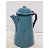 Blue Graniteware Coffee Pot