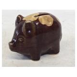 Primitive Ceramic Pig Coin Bank