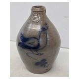 Rowe Pottery Ovoid Jug with Blue Bird Decoration