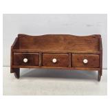 Primitive Wooden 3 Drawer Spice Cabinet