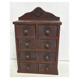 Primitive Woooden 8 Drawer Spice Cabinet