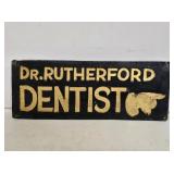 Early Dr. Rutherford Dentist Gold Leaf Sign