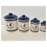 4 Piece Ceramic Country Hen Canister Set