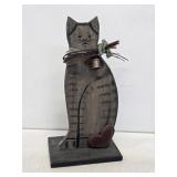 Primitive Wooden Cat Door Stop