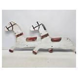 2 Primitive Painted Wooden Horses