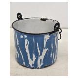 Early Blue & White Granite Berry Bucket