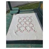 Hand-Stitched Pink Dogwood Quilt