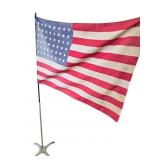 Early 48 Star American Flag with Stand