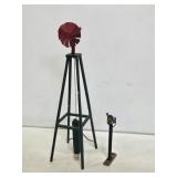 Primitive Wooden Windmill & School Bell