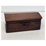 Primitive Wooden Trinket Box with Key