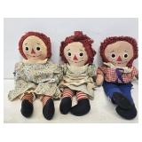 Early Raggedy Ann & Andy Stuffed Dolls